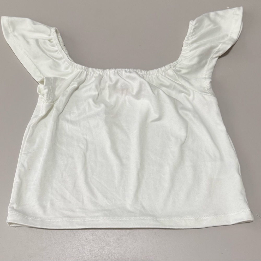 Girl's Kensie Girl White Off-Shoulder Flutter Sleeve Top